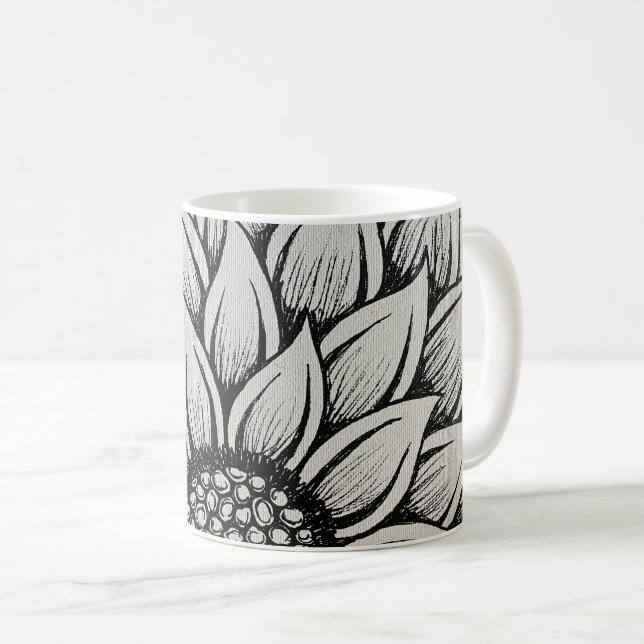 White Sunflower Mug (Front Right)