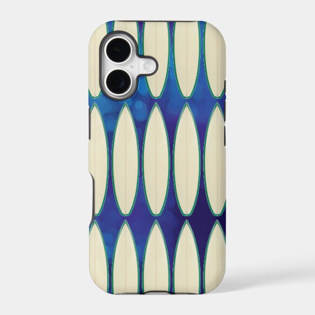 white surfboard pattern iphone case (Back)