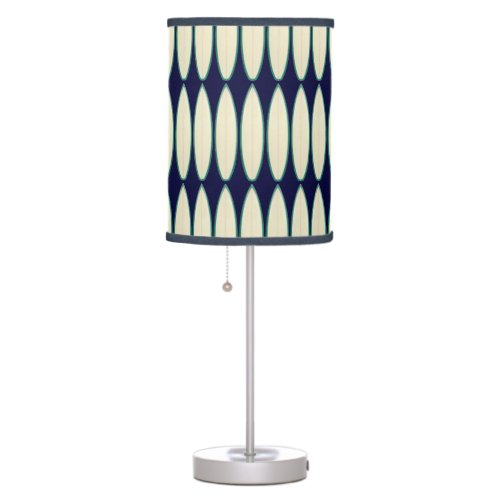 white surfboard pattern table lamp