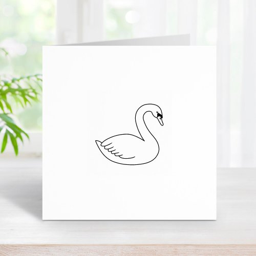 White Swan 1x1 Rubber Stamp