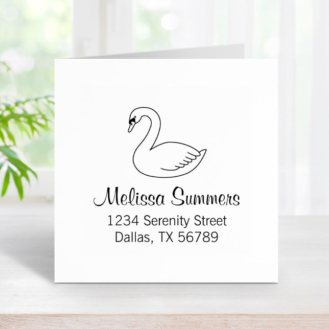 White Swan Address 2 Rubber Stamp (Creator Uploaded)