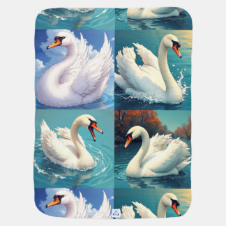 White Swan Baby blanket