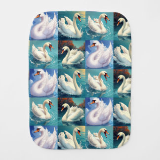 White Swan Baby Burp Cloth