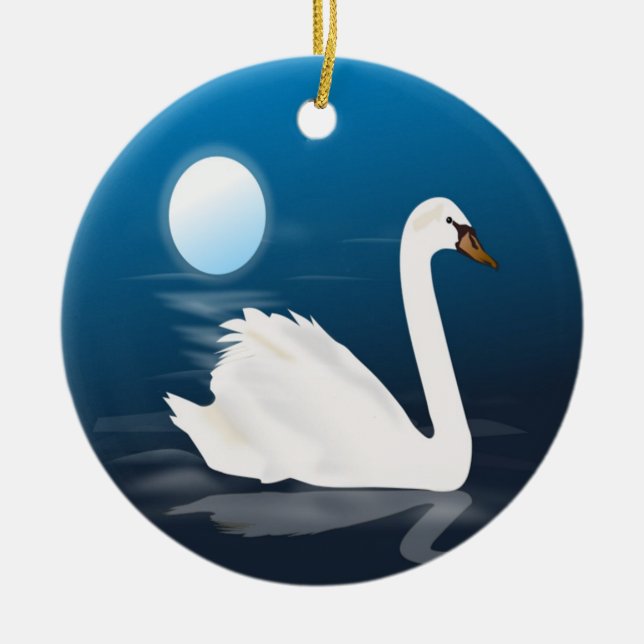 WHITE SWAN CERAMIC ORNAMENT (Front)