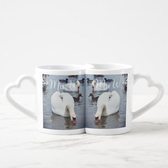 White Swan Coffee Mug Set (Front Nesting)
