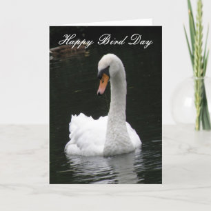 White Swan Custom Birthday Card