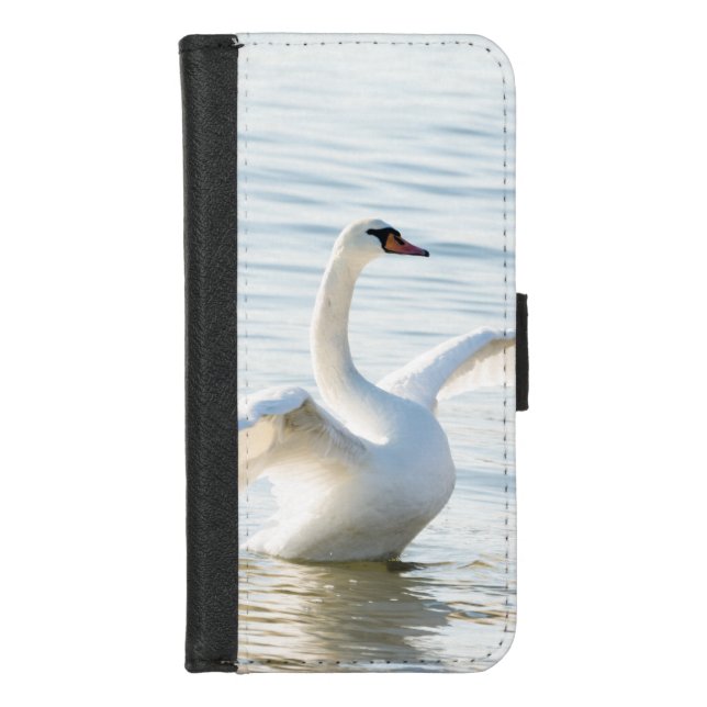 White swan Cygnus iPhone Wallet Case (Front)