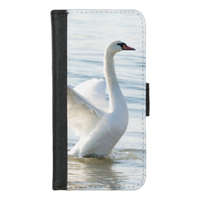 White swan Cygnus iPhone Wallet Case (Front)