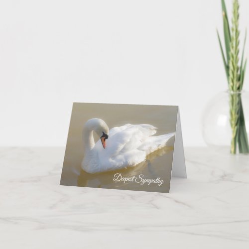 White Swan Deepest Sympathy  Card