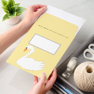 White Swan Design Any Colour Background Envelope Mailers