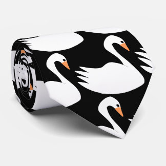 White Swan Design Neck Tie