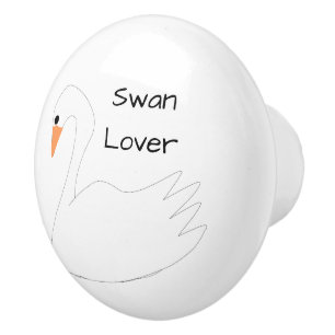 White Swan Design Personalised Ceramic Knob
