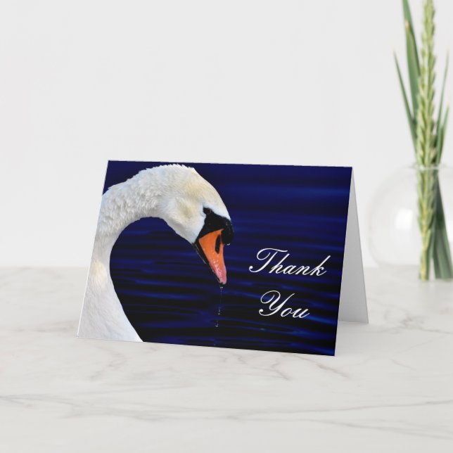 White Swan Drinking Thank You Card (Front)
