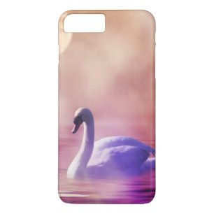 White Swan floating on a misty lake iPhone 8 Plus/7 Plus Case