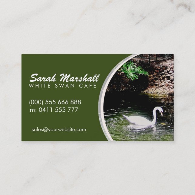 White Swan Green Garden Business Card (Front)