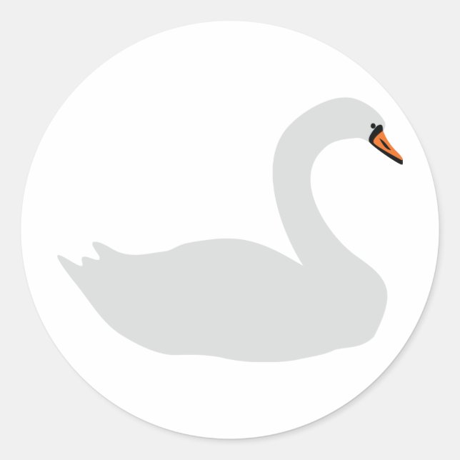 white swan icon classic round sticker (Front)
