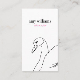 White swan illustration beauty stylish card