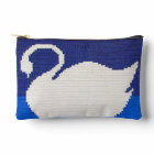White Swan In Cool Blue Lake Artisan Crochet Print