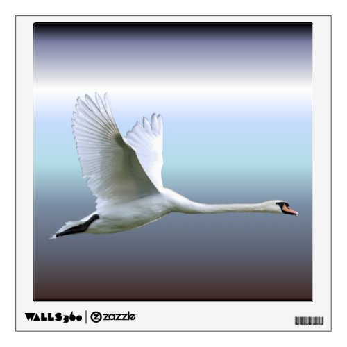 White Swan in Full Flight Wall Decal