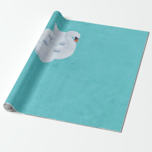 White swan inflatable on body of water wrapping paper