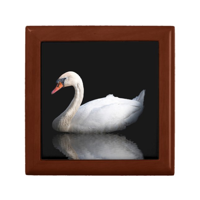 White swan on black gift box (Front)