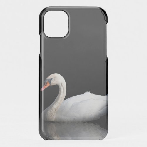 White swan on black iPhone 11 case