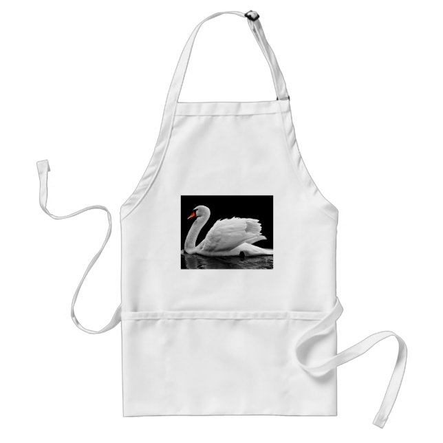 White Swan on Lake Adult Apron (Front)