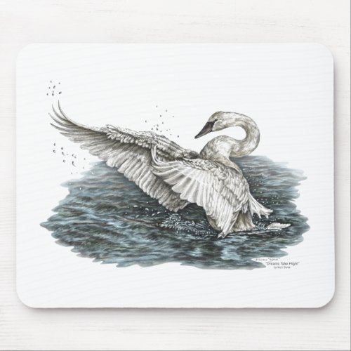 White Swan on Water Mouse Pad