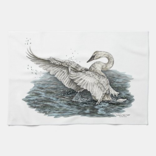 White Swan on Water Towel