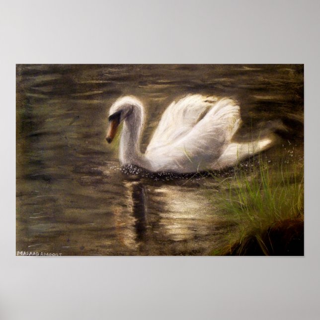 White Swan Painting Poster (Front)