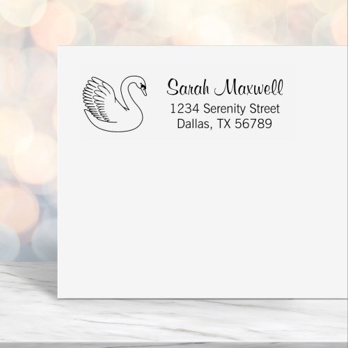 White Swan Return Address Self_inking Stamp