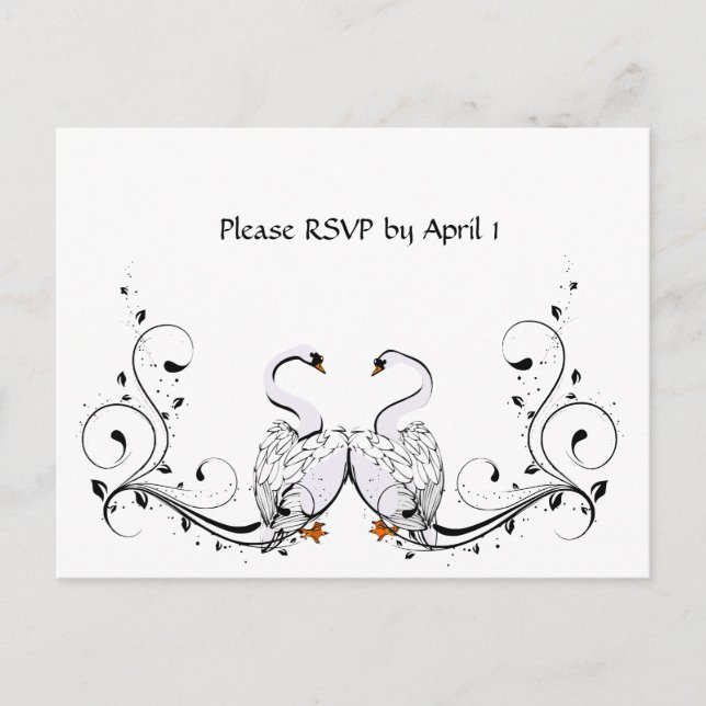 White Swan RSVP Invitation Postcard (Front)