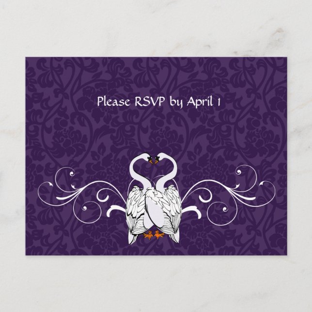 White Swan RSVP Invitation Postcard (Front)