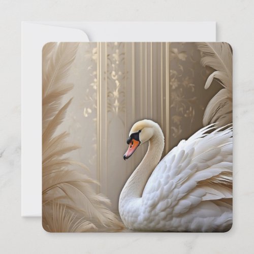  White Swan SC1 Majestic Beautiful  Holiday Card