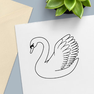 White Swan Self-inking Stamp