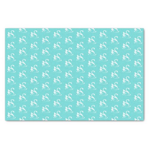 White Swan Silhouette on Robin Egg Blue Tissue Paper