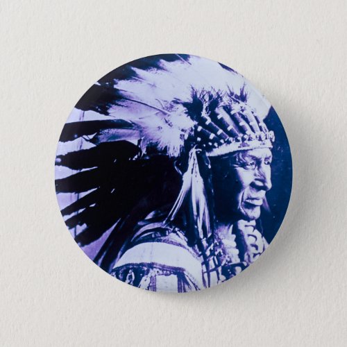 White Swan Sioux Chief Lakota Vintage Button