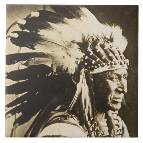 White Swan Sioux Indian Chief Tile