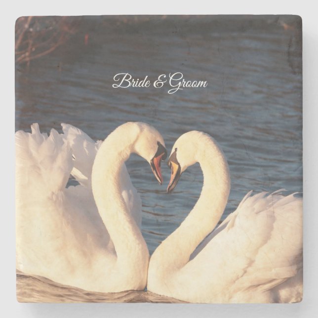 White Swan Stone Coaster (Front)