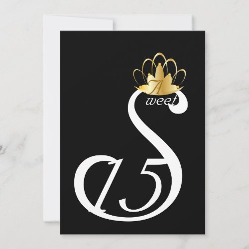 White Swan Sweet Fifteen Coronation_ Customize Personalized Invitation