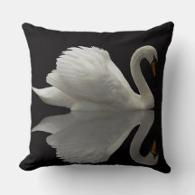 White Swan Throw Pillow