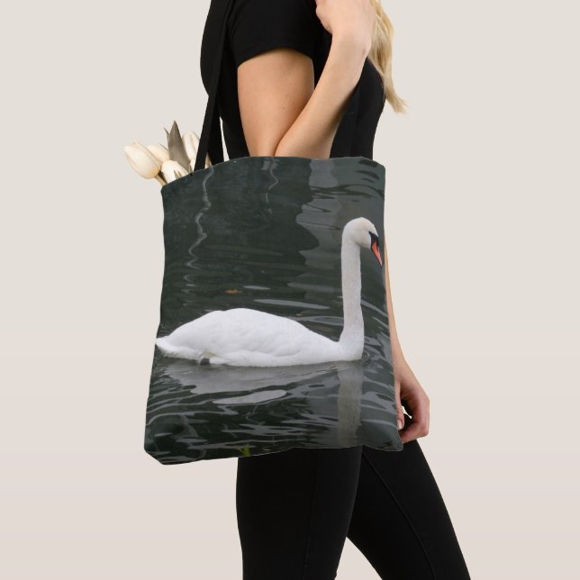 White Swan Tote Bag (Close Up)