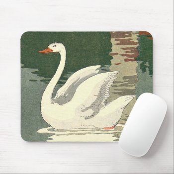 White Swan Vintage Farm Animal Mouse Pad by kidslife at Zazzle