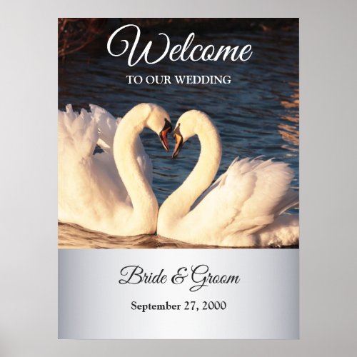 White Swan Wedding Sign