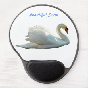 White Swan with blue eye Gel Mousepad