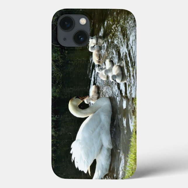 White Swan with Chicks Case-Mate iPhone Case (Back)