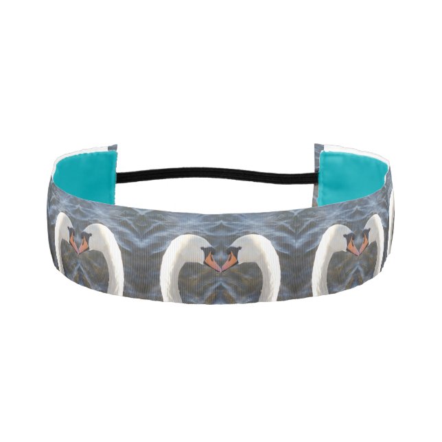 White Swans 1-1/2" Non-Slip Headband (Front)