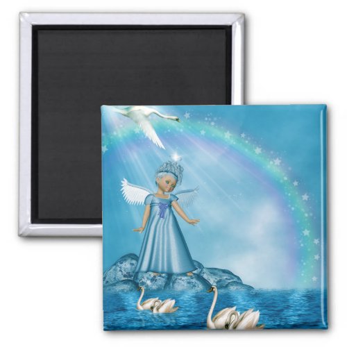 White Swans And Angel Magnet