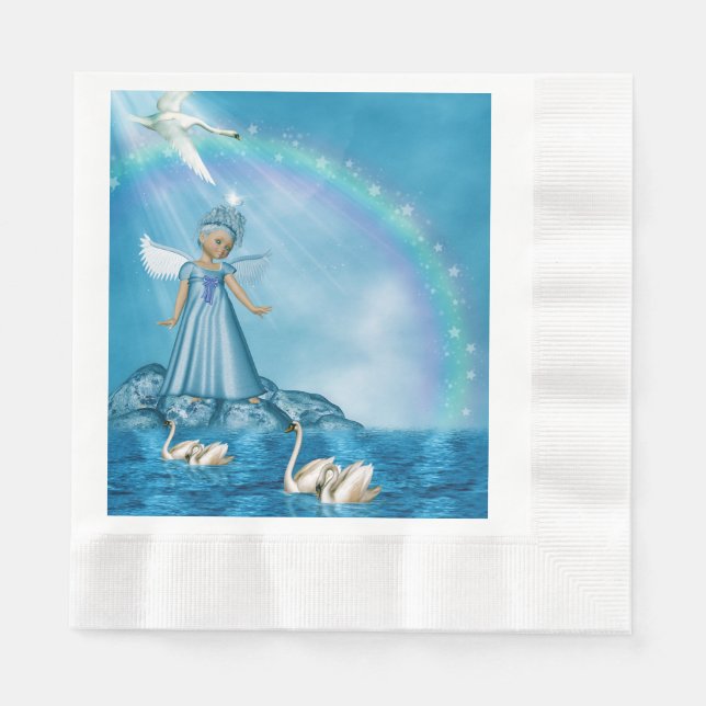 White Swans And Angel Napkins (Front)