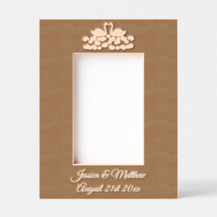 White Swans and Water lilies Wedding Custom Engraved Frames